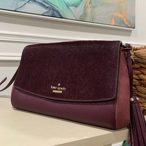 Kate Spade shoulder purse -faux fur front